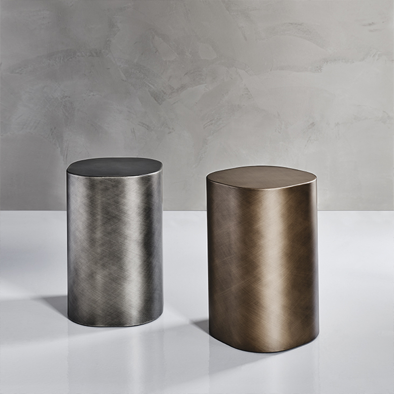 Italiaanse design antieke grafiet stalen salontafel zilveren goud metalen bijzettafel voor woonkamer modern