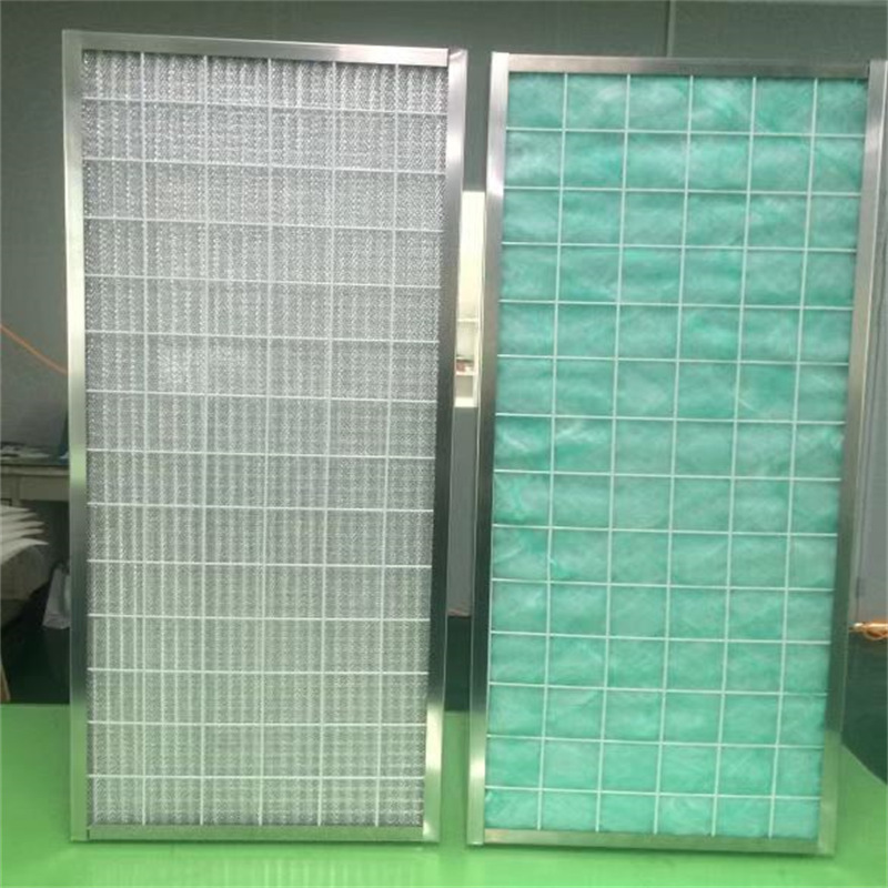Commerciële keukenklasse kap metalen mesh vet filter/aluminium wasbaar geplooid paneel pre HVAC filter