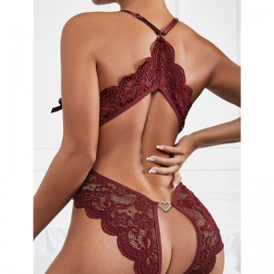 Halster kant sexy backless kant uit een stuk vrouwelijke sexy lingerie decoratie kant