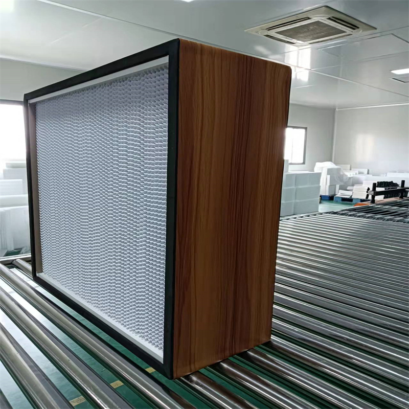 Houten frame Custom Clean Room Deep Ploo HVAC HEPA-paneelfilter met stabiele luchtsnelheid