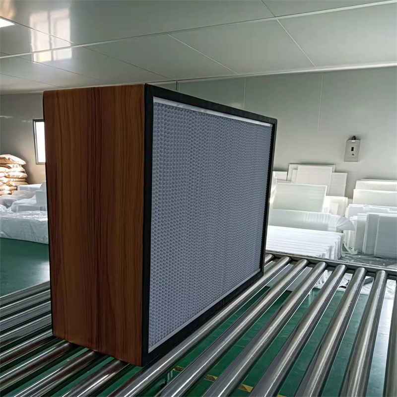 Houten frame Custom Clean Room Deep Ploo HVAC HEPA-paneelfilter met stabiele luchtsnelheid