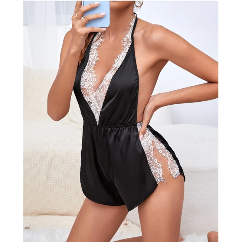 Dames Sexy Lingerie Sheer See-Through Mesh Sexy Kant Pyjama Nachthemd Uniform Temptation Nachthemd