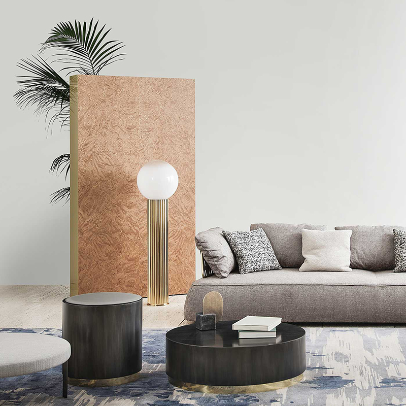Italiaanse design moderne luxe roestvrijstalen koffietafel ronde bijzettafel voor woonkamermeubilair