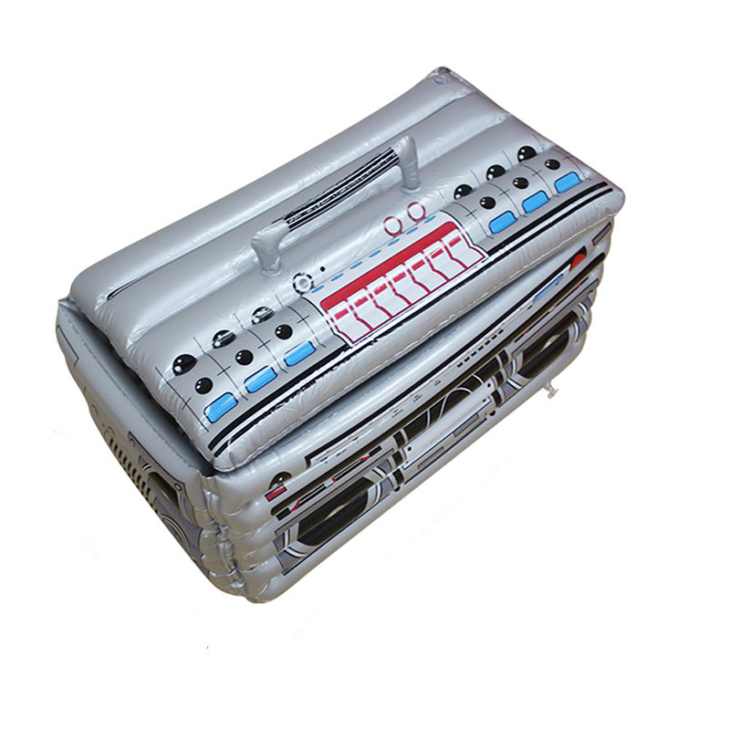 Opblaasbare Ijsemmer Pool Float Drink Fruit Boombox Koeler, PVC Ice Container Innovatieve Ice Bucket gevormd van de radio met dekking