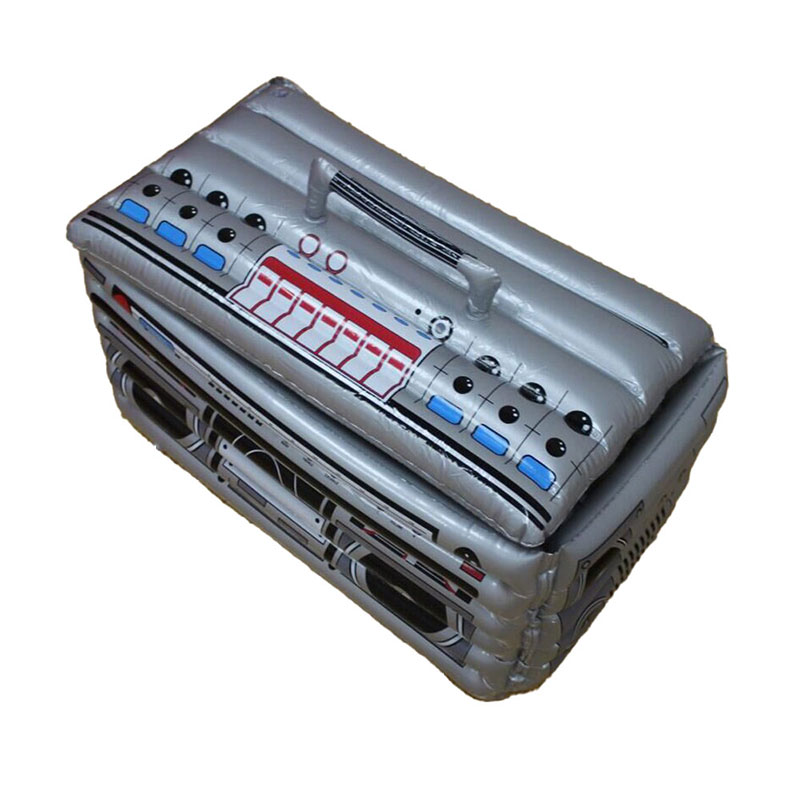 Opblaasbare Ijsemmer Pool Float Drink Fruit Boombox Koeler, PVC Ice Container Innovatieve Ice Bucket gevormd van de radio met dekking