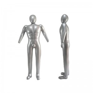 Opblaasbaar PVC mannelijk mannequin model, ware grootte met hoofd en armen, plastic volledige lichaam mannequin