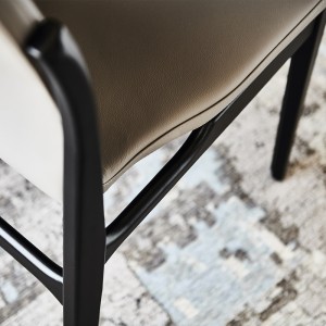 Home Meubels Eetkamerstoelen Set 6 stoelen Houten lederen luxe moderne eetkamerstoel