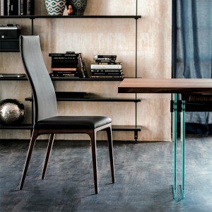 Home meubels eetkamerstoelen Modern Leather High Back Eetstoel Luxe Italiaans