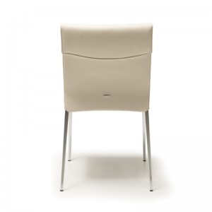 Italiaans wit metaalleer Scandinavische eetkamerstoel set van 6 voor eetkamer