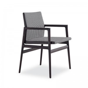 Nordic Black Effen Houten Stoel Eetkamer Stof Moderne eetkamerstoelen met armen