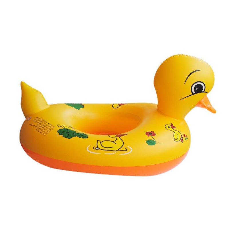 Children's Carton Swimming Ring Toy, PVC Gele Duck opblaasbare waterrit voor kinderen