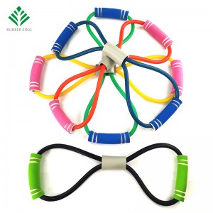 Yoga -weerstandsband buis stretch body fitness spiertraining oefening 8 type