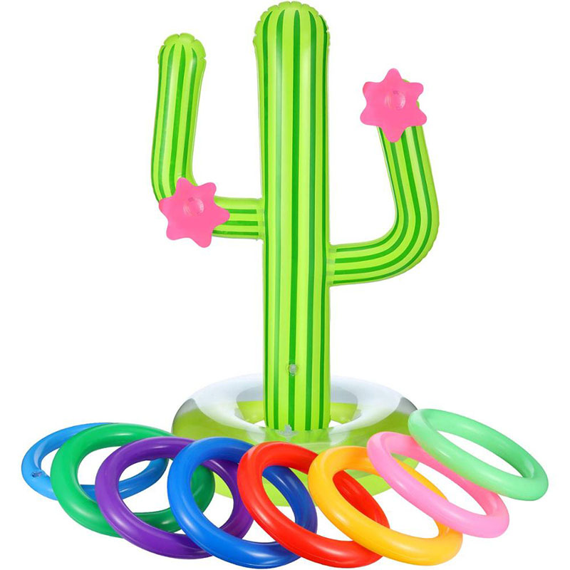 Opblaasbare cactus ring gooid games set drijvende, cactus game float