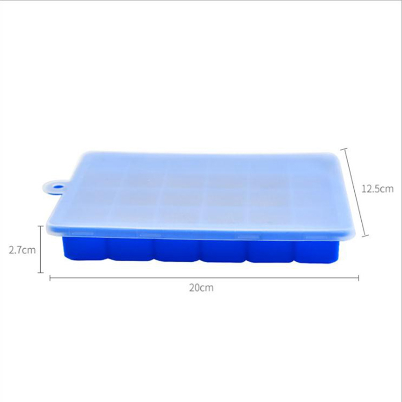 BPA Gratis 15-holtes siliconen met deksel ijsmaker schimmel vierkante vorm siliconen ijs ijs kubusbladen