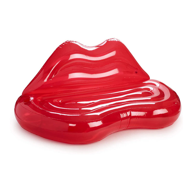 Heldere rode lip opblaasbare slaapbank bank