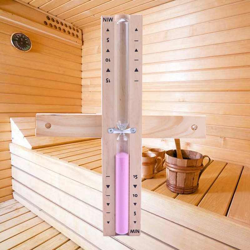 Factory Groothandel 5 15 minuten Eco kleurrijke roteerbare zandloper houten sauna zand timer