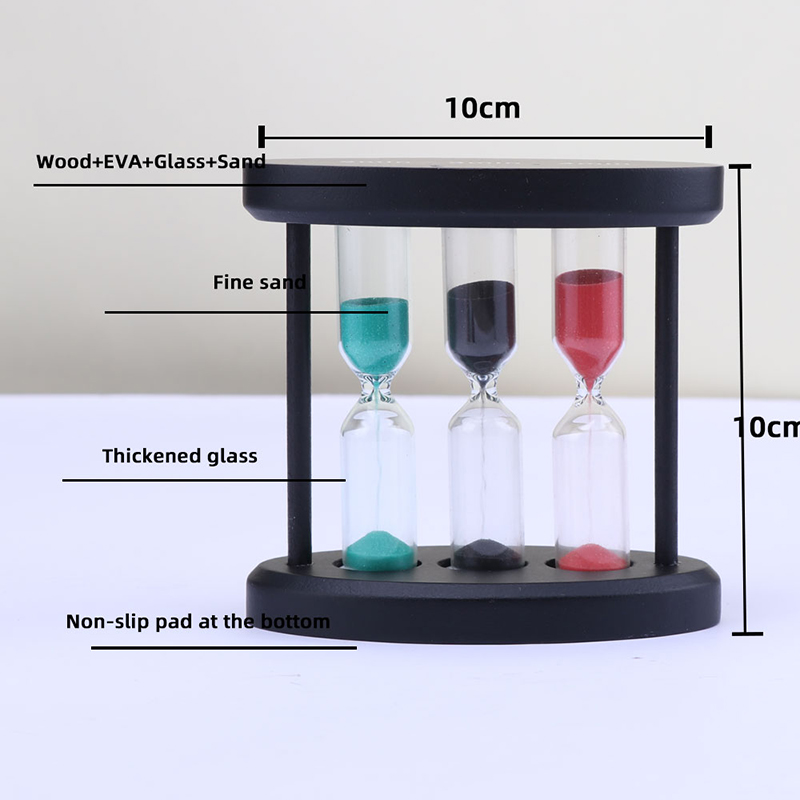 3 in 1 zandloper houten glazen zandtimer voor keuken koken Europees creatief hout metaal roterende zandloper timer