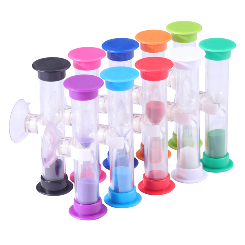 Factory Hot Sale kleurrijke mini 135min plastic zand timer zuignaar cup zandloper
