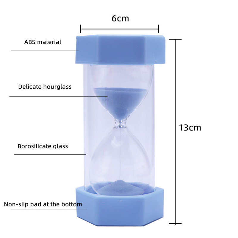 30 minuten Leraar zandklok Purple Hexagon Plastic Hourglass Sand Timer voor woningdecoraties en onderwijs