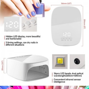 M&r P30PRO Draadloze UV ​​LED -nagellamp, 60 W oplaadbaar UV -licht voornagels draadloze LED -nageldroger met USB -poort voor het opladen van telefoon ennageloefening, professionelenagellamp voor gelnagellak