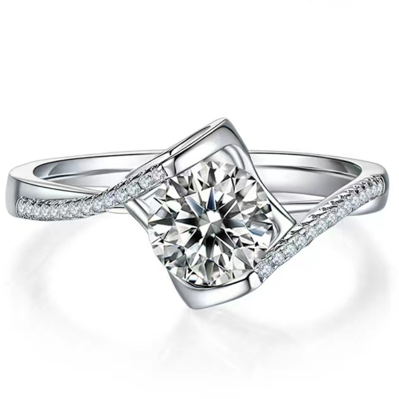 Klaar om hoogwaardige S925/18k/14k/10k goud te verzenden met moissanite/echte diamant verlovingsring