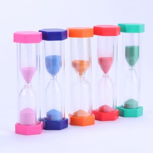 Factory Supply Custom Logo Outdoor Plastic 3min5min Purple Hexagon Plastic Hourglass Sand Timer