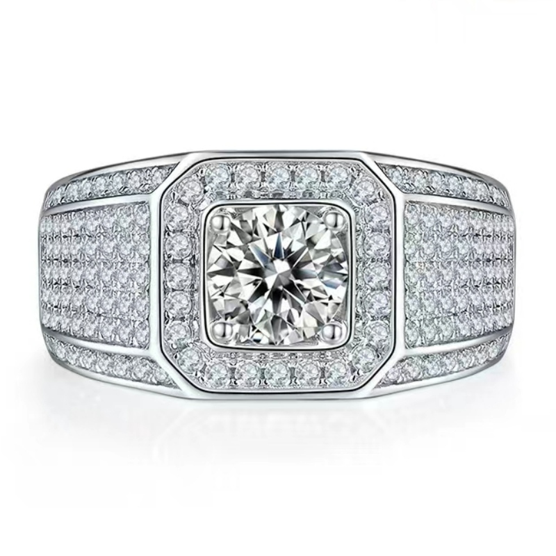 Betrokkenheid S925/18k/14k/10k met moissanite/echte diamant voor man