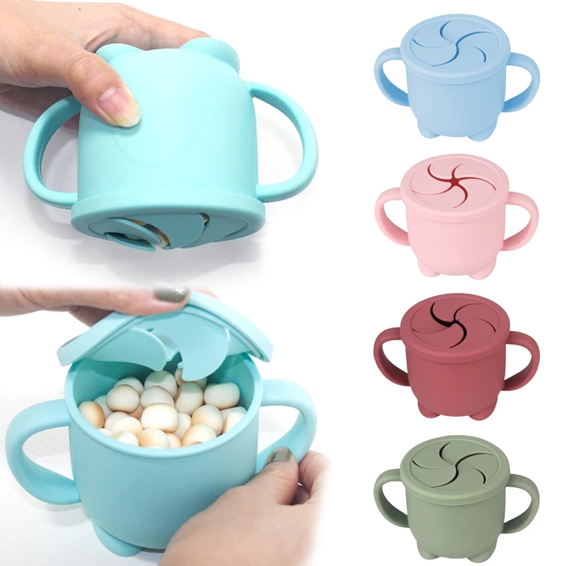 Food Grade Silicone Baby Feeding Training Cups, Food Leving Cups