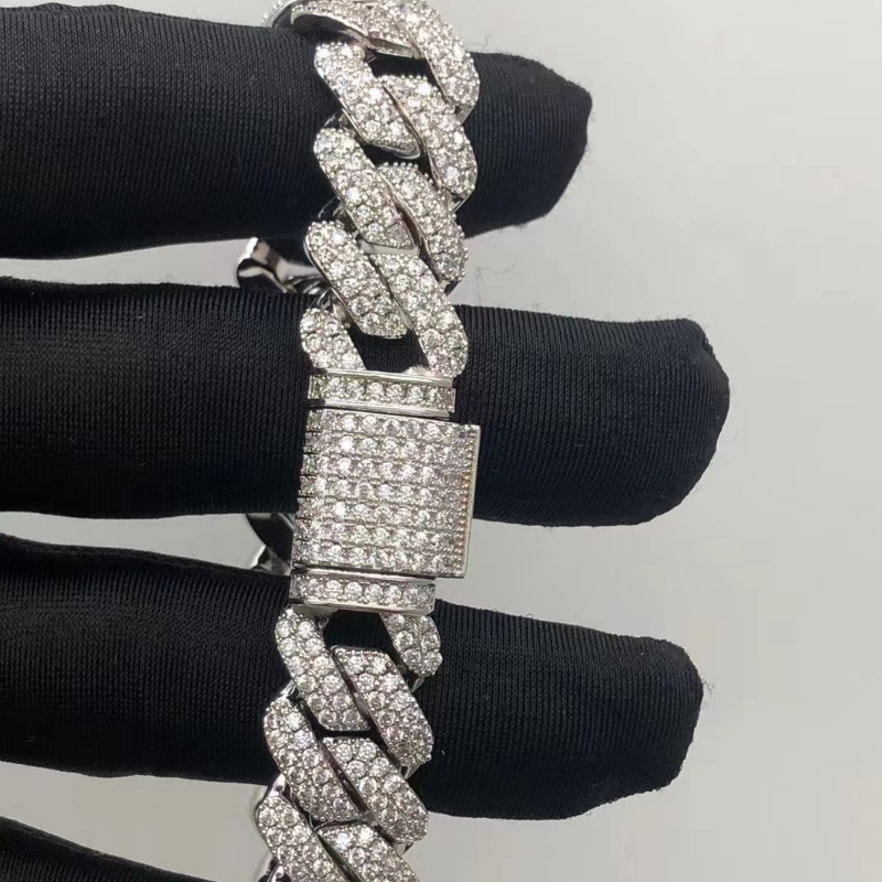 Tuochen sieraden sterling zilver 925 met moissaniet stenen armband voor man
