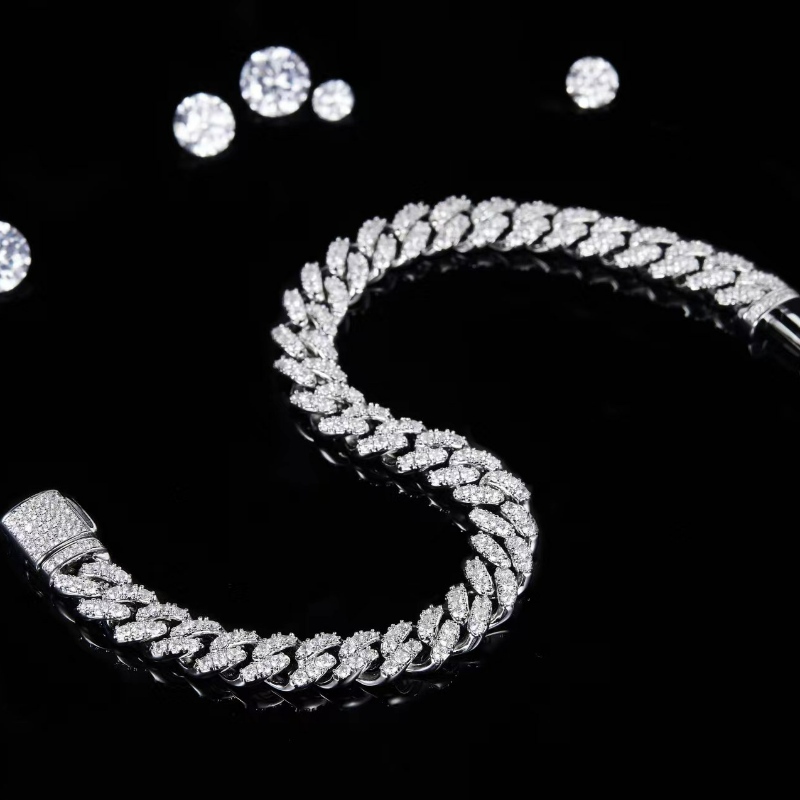 Tuochen sieraden klaar om S925 te verzenden met Moissanite Stone Cubaanse armband voor mannen