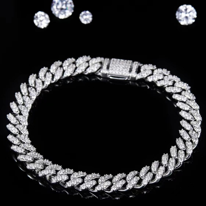 Tuochen sieraden klaar om S925 te verzenden met Moissanite Stone Cubaanse armband voor mannen
