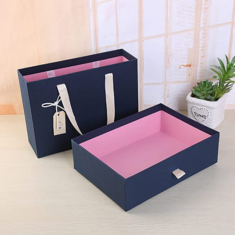 Parentco Geschenkdoos- Huidige doos met dekselschuif uit- Elegante kleine geschenkdoos- Herkwaalbare geschenkdoos voor geschenken, bruiloft, verjaardag, babydouche, chocolaatjes&meer- gemakkelijk open&sluiten- donkerblauw