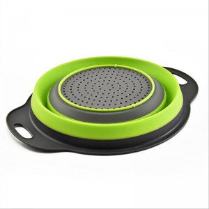 Multifunctionele opvouwbare groente fruit wassen opslag opslag gootsteen plastic filter opvouwbare afvoermand