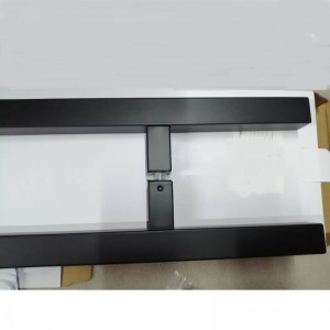 SS-031 Zwart hoogwaardige roestvrijstalen glazen deur duw trekhendel H vorm dubbele zijde, 24 inch vierkante schuifdeurgreep
