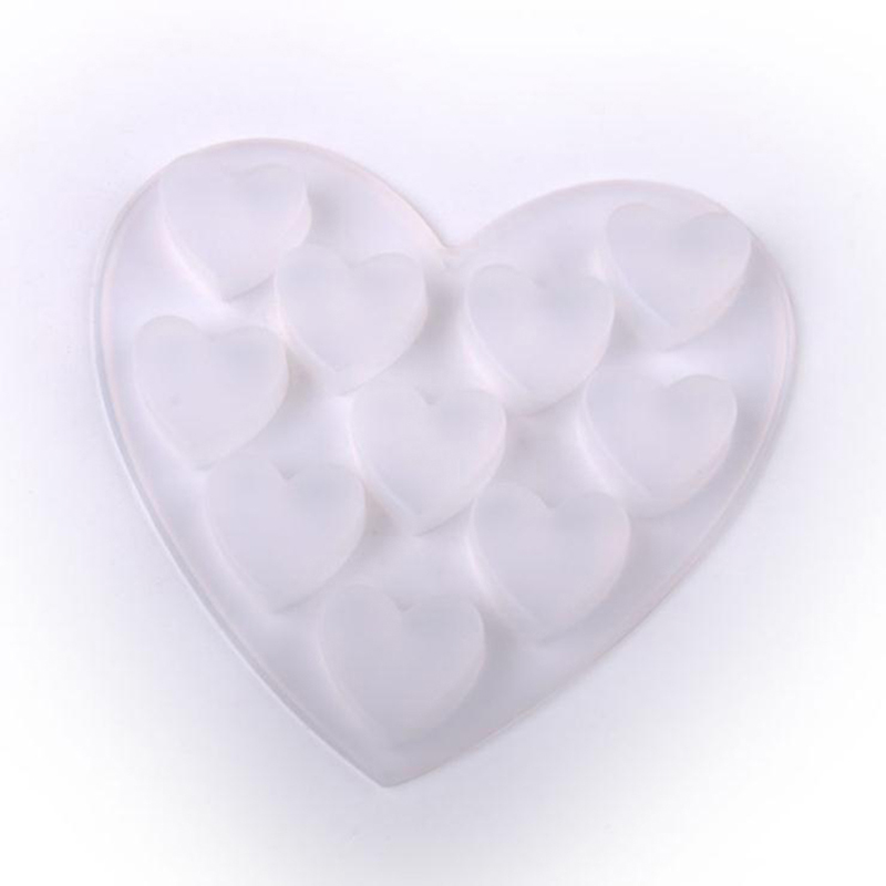 10 holtes hartvorm siliconenvorm voor het bakken van chocoladezeep fondant pudding jelly candy cookie ijs kubus kleine cakegelatine