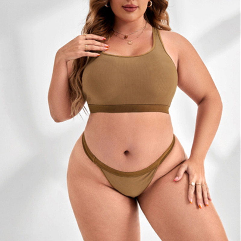 Naadloze comfortabele vrouwen lingerie set paneelbeha's sexy string ondergoedset