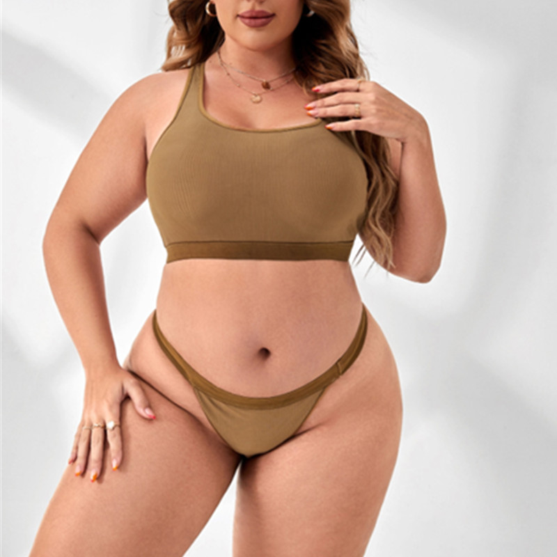 Naadloze comfortabele vrouwen lingerie set paneelbeha's sexy string ondergoedset
