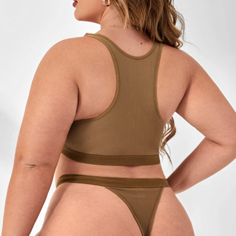 Naadloze comfortabele vrouwen lingerie set paneelbeha's sexy string ondergoedset