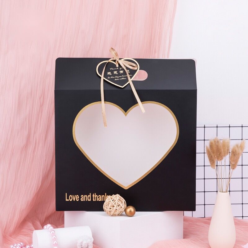 Bloemdoos Liefde Handbox Papier Geschenkdoos Verpakking Doos Waterdicht Vouwkak Bloemverpakking Materiaal