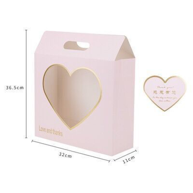 Bloemdoos Liefde Handbox Papier Geschenkdoos Verpakking Doos Waterdicht Vouwkak Bloemverpakking Materiaal