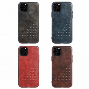 Geschikt voor Apple 13 en Apple 13Pro-telefoonhoesjes, pure handgeweven Italiaans Mad Horse Cowhide Mobiele telefoon Holster