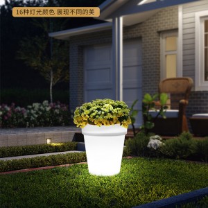 Buiten LED Plastic kleine bloempotlichten (16 modi, dimable, IP68 waterdicht) afstandsbediening buiten decoratieve vloerlamp voor patio tuin feestdecoraties achtertuin veranda, bruiloft-naatsu