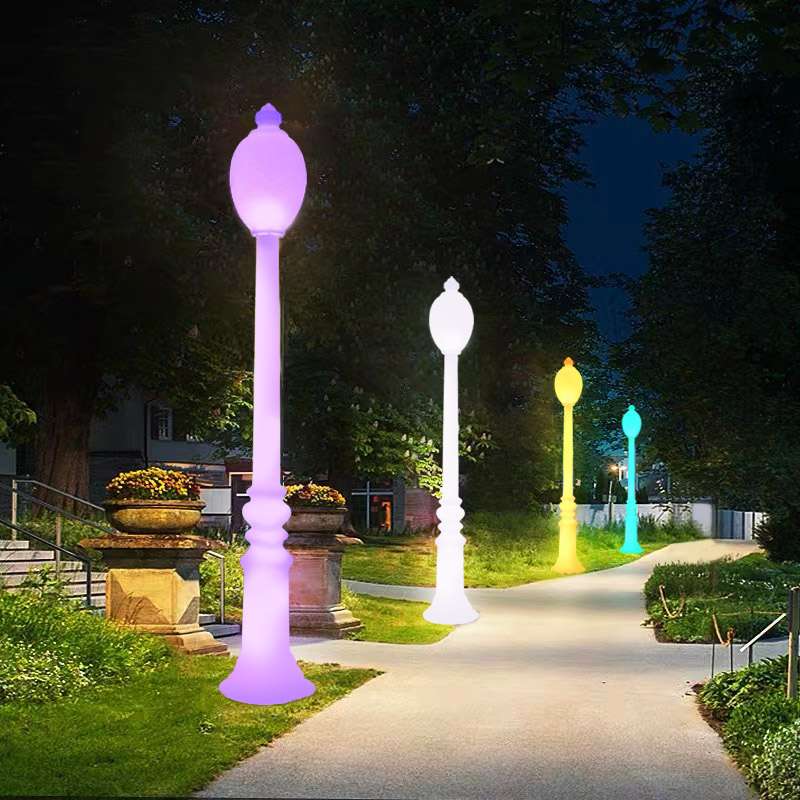 Waterdichte buitenmoderne zonnetuindecoratie LED -lamppost
