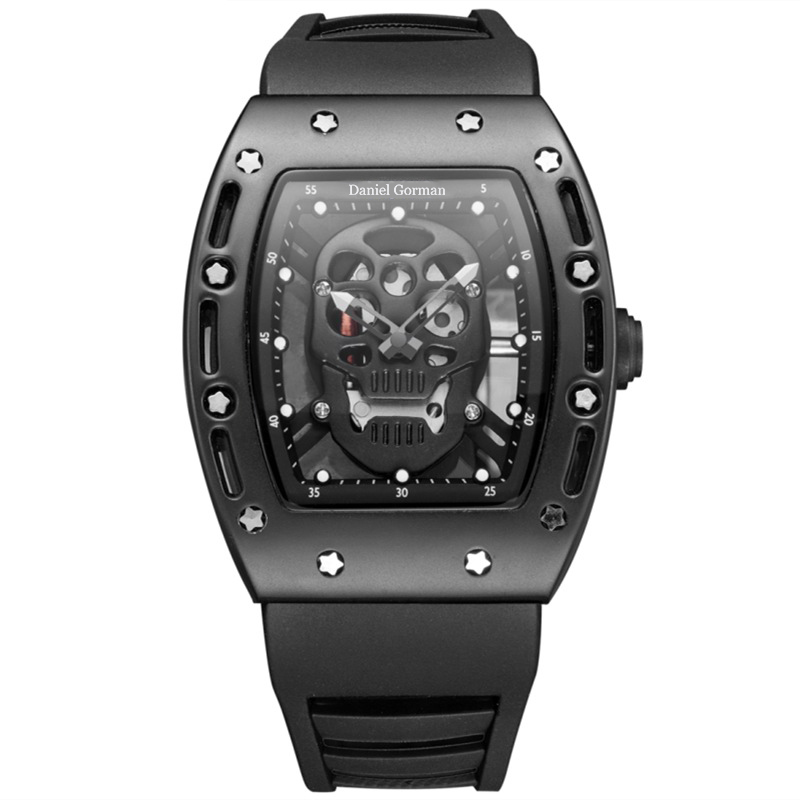 Fashion Skull Men's Quartz Bekijk Daniel Gorman Go11 Creative Dial Watch for Men Clock Gold Life Waterproof Men \\'s Watches Sportstyle