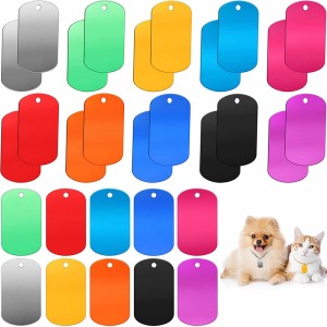 Gestempeld blanco hondentag ketting met ketting ketting aluminium hiphop militaire stijl huisdiernaamnummer tag id metaal persoonlijkheid hanger ...