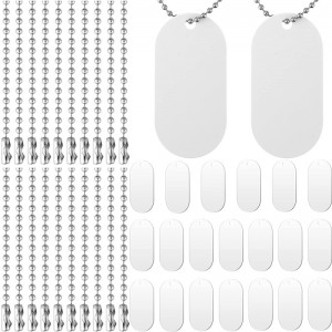 Gestempeld blanco hondentag ketting met ketting ketting aluminium hiphop militaire stijl huisdiernaamnummer tag id metaal persoonlijkheid hanger ...