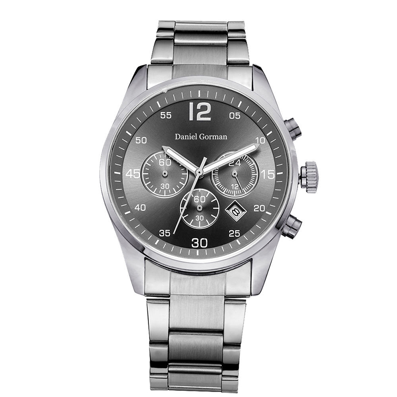 Daniel Gorman RM2210 Nieuw ontwerp Hot Sell Leather Band Metallic Quartz Twist Platinum Genève Luxury Men Watches