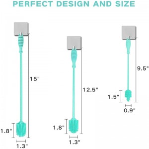 Zachte siliconen keukenfles glazen reinigingsborstel