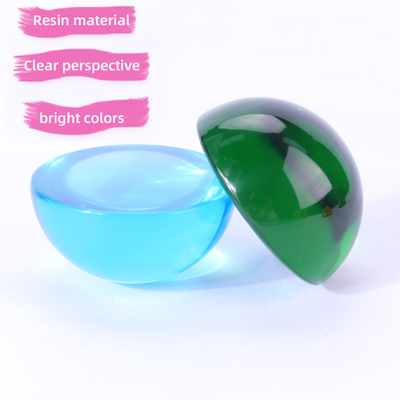 Aangepaste fengshui ornamenten huizendecoratie Clear koepel kleurrijke bol hars kristal acryl ronde halfrond papiergewicht set