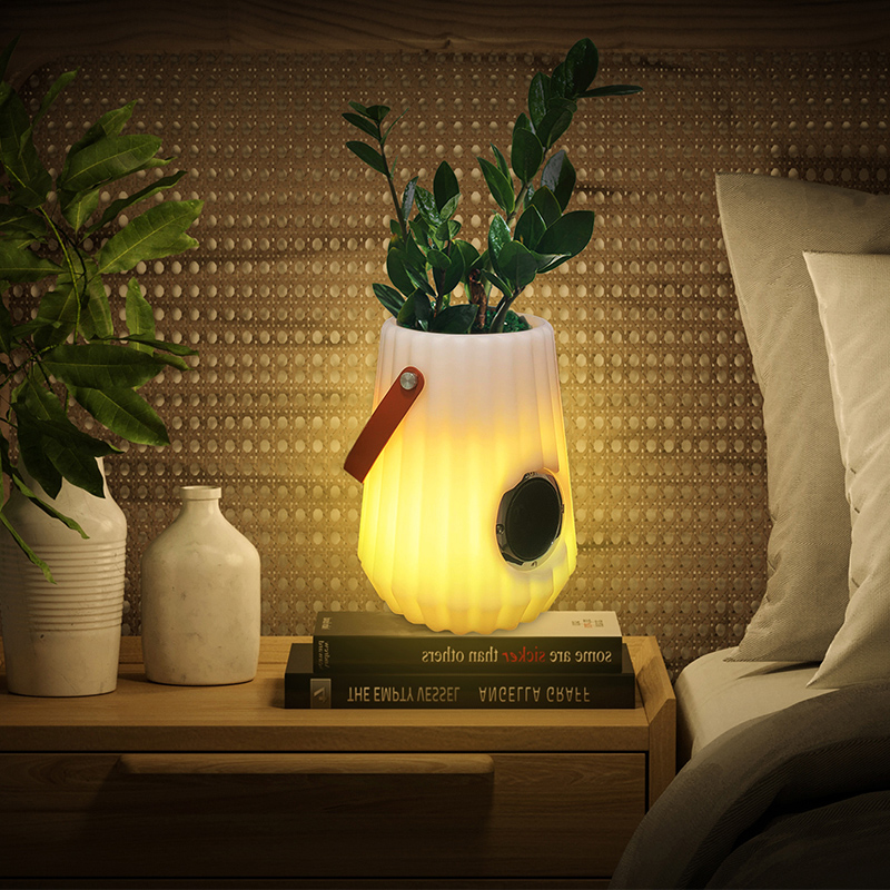 LED -verlichte bloempot Indoor/outdoor Creatieve slimme tafellamp voor woonkamer, slaapkamer, tuindecoratie, dimbare ijsemmer LED -verlichting met Bluetooth -luidspreker